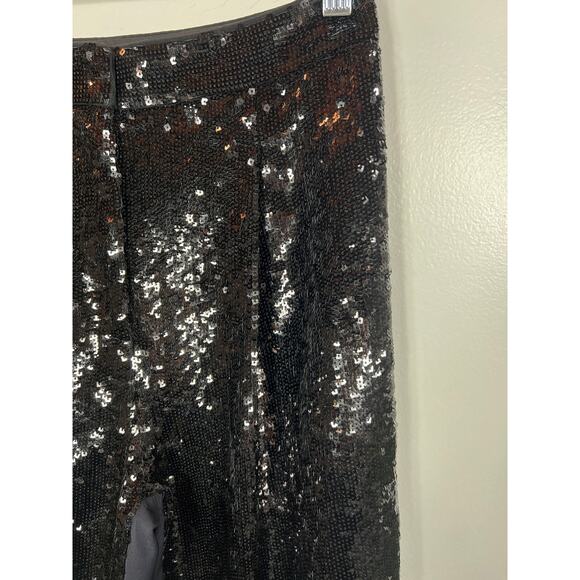New Tibi Sequin Pant Navy Black Combo Wool Trouser 0 / XS - Picture 5 of 14